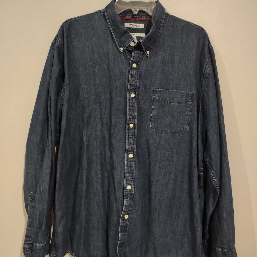Goodthreads men's denim long sleeves shirt xxl